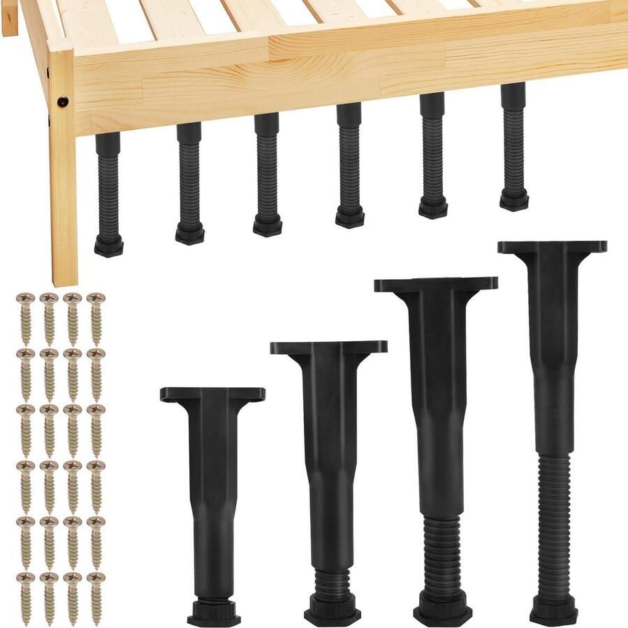 Allecto plus Verstelbare Vervangende Meubelpoten Set van 4 Voor Bedframe Bank Kast 18 8cm-37cm Ondersteuningspoten