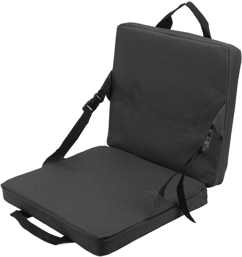 Jhubers goods Draagbaar zitkussen voor stadion opvouwbaar met rugleuning en opbergvak verstelbare riem lichtgewicht stoel voor sportevenementen kamperen en strand Comfortabel en handig stoeltje met rugleuning