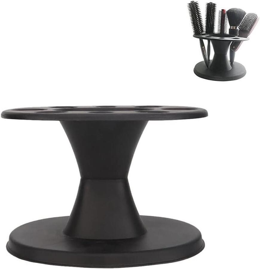 Jhubers goods Haarborstelhouder voor displayplank en opbergplank Multifunctioneel en zwart Stijlvolle opberger voor haarstylinggereedschap