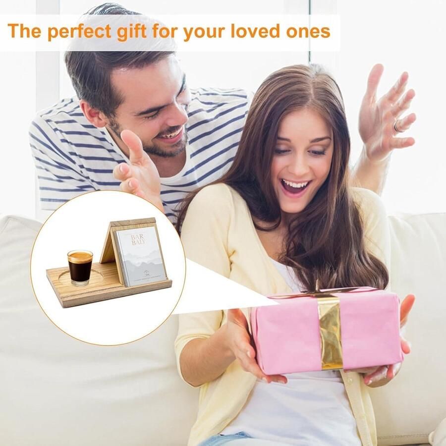 Jhubers goods Houten leesstandaard met driehoekige boekhouder voor kleine boeken Premium design voor nachtkastje kantoor of bibliotheek Cadeau voor verjaardag