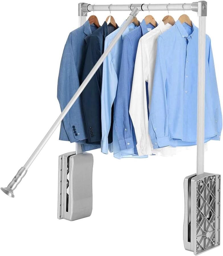 Allecto Plus Uittrekbaar Kledingrek met Draagkracht 10kg (600-830mm) Opbergrek voor Kast met Verstelbare Lengte