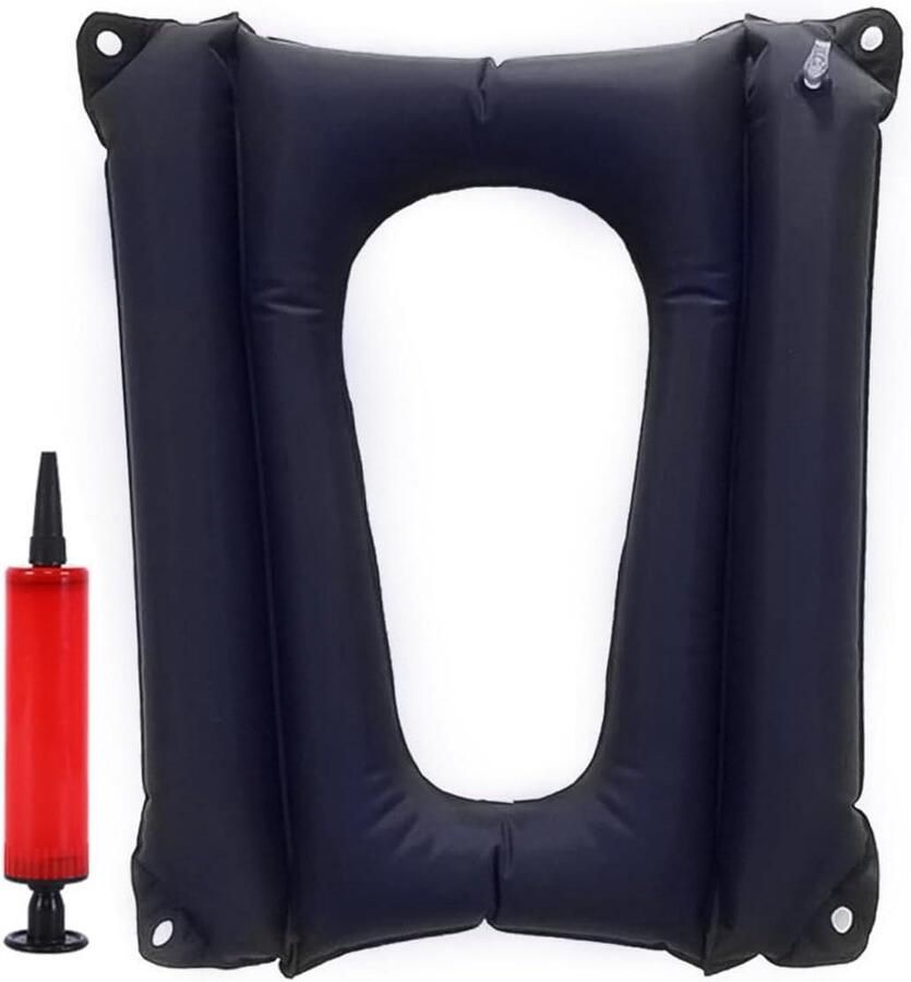 Allecto Plus Opblaasbaar ademend zitkussen voor stoelen en toiletzittingen Drukverlichtend en anti-pijn