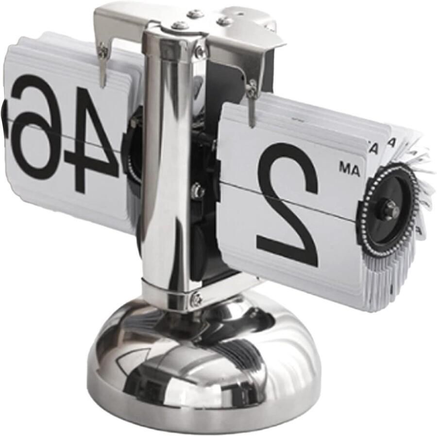 Allecto plus Retro Klapklok voor Woonkamer en Thuis Mechanische Digitale Flip Desk Klok Tafelklok Met Interne Tandwiel Vintage Design