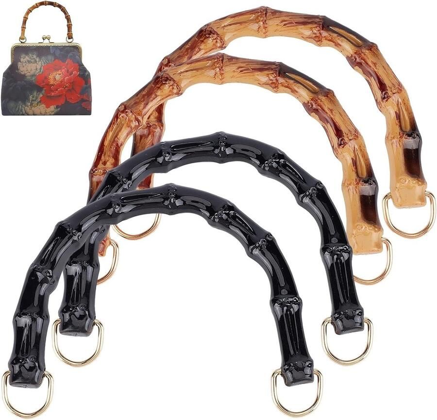 Jhubers goods U-vormige Handtas Handgrepen met Legering Sluiting Set van 4 Stuks