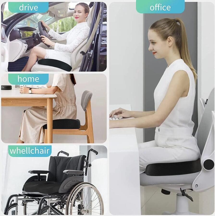 Jinlin Zitkussen Orthopedisch zitkussen Ergonomisch zitkussen Traagschuim stoelkussen Zitkussen bureaustoel