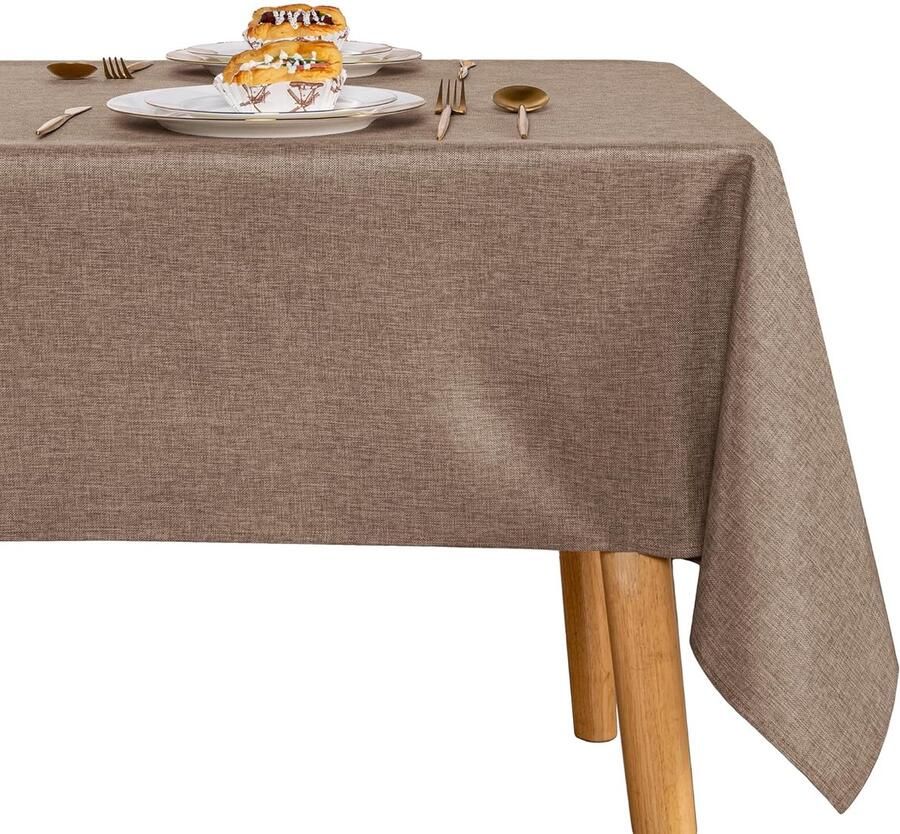 Kaki tafelkleden afwasbaar en waterafstotend 1 stuk 160 x 320 cm