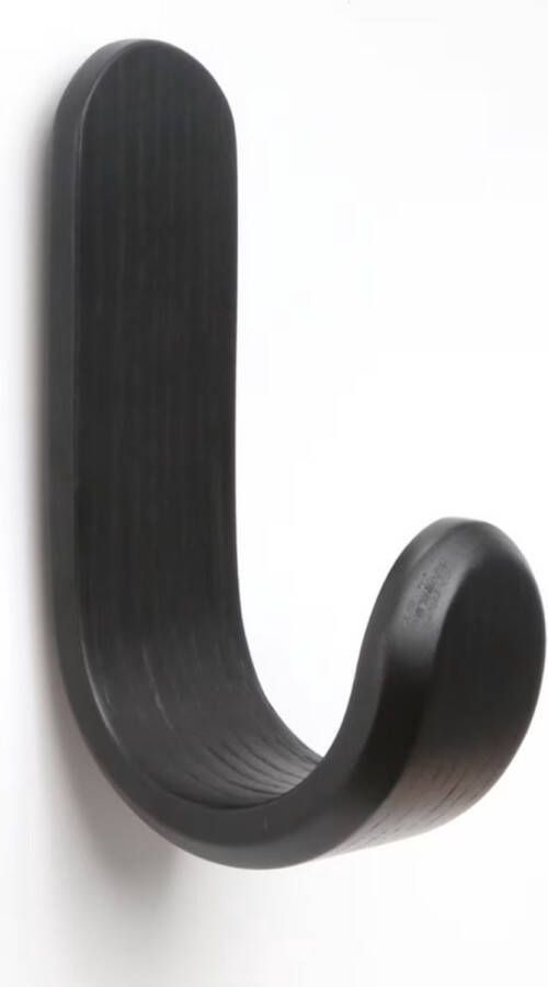 JIYUERLTD 3 stuks Zwart Wandkapstok Ophanghaakjes Jashaak Kapstok haakjes Wandhaak Hout haak Muurhaak Handdoekhouder J Hook Curve Hook