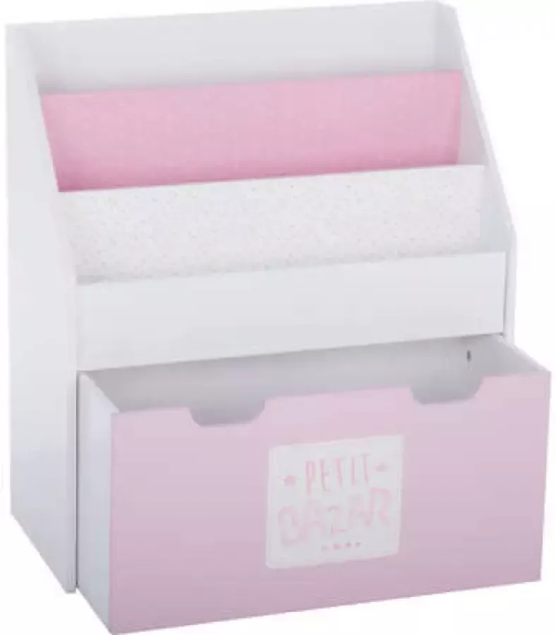 JJA Boekenkast roze bibliotheek . Hout 62x30x70cm