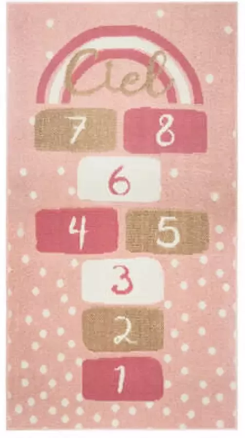 JJA speeltapijt hinkelspel tapijt kinderkamer roze 80x150cm