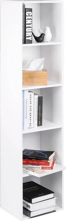 Jo-Jo Products 4U Jo-Jo s 4U Luxe Opbergkast Boekenkast Smalle Kaste Opberg Kast Wandkast 6 Planken Hout Wit