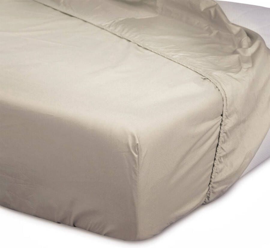 JOARZ Hoeslaken Katoen-Percale Geschikt voor matrassen Hoekhoogte tot 30 cm 160x210 Truly Taupe