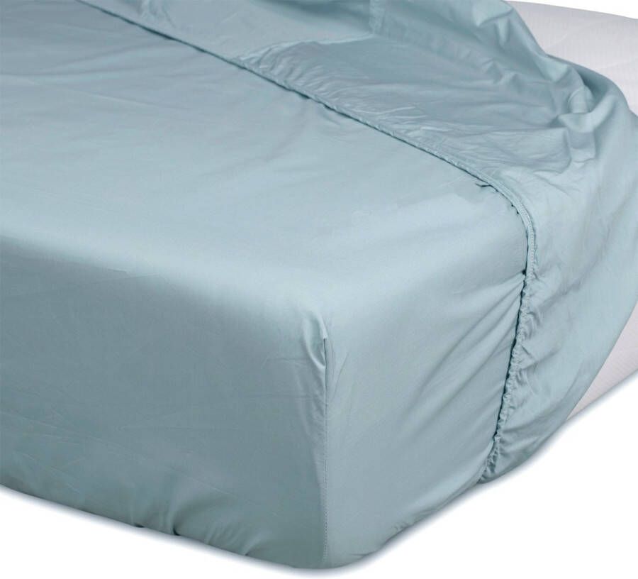 JOARZ Hoeslaken Katoen-Percale Geschikt voor matrassen Hoekhoogte tot 30 cm 90x200 Greenish