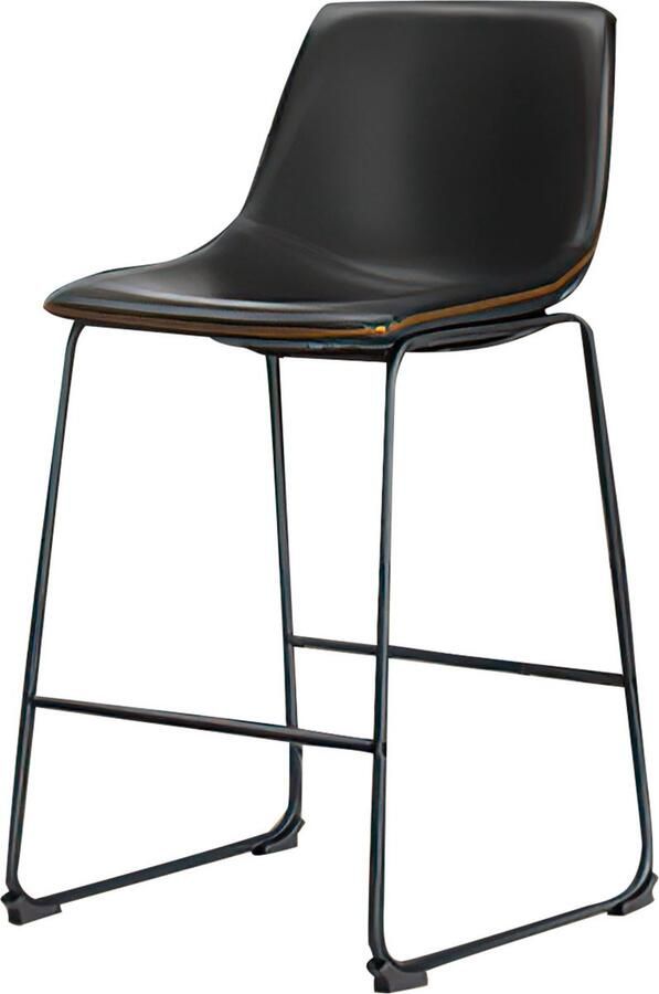 JOEAIS Barkruk barkrukken set of 2 Bistrokruk Metalen structuur MDF barstoel kruk licht puur kunstleer goed gewatteerde zitting in hoogte verstelbaar 92cm hoog max- 360° draaibaar zwart