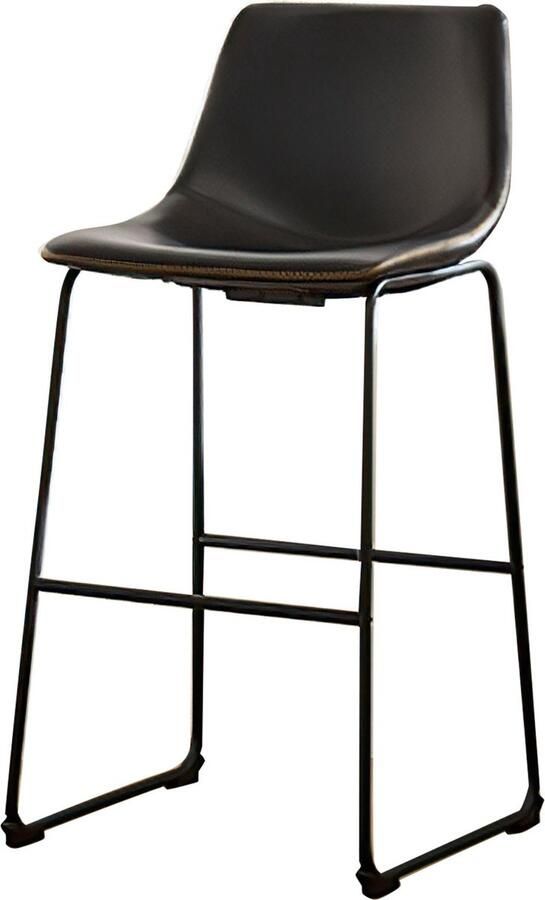 JOEAIS Barkruk barkrukken set of 2 Bistrokruk Metalen structuur MDF barstoel kruk licht puur kunstleer goed gewatteerde zitting in hoogte verstelbaar 100cm hoog max- 360° draaibaar bruin