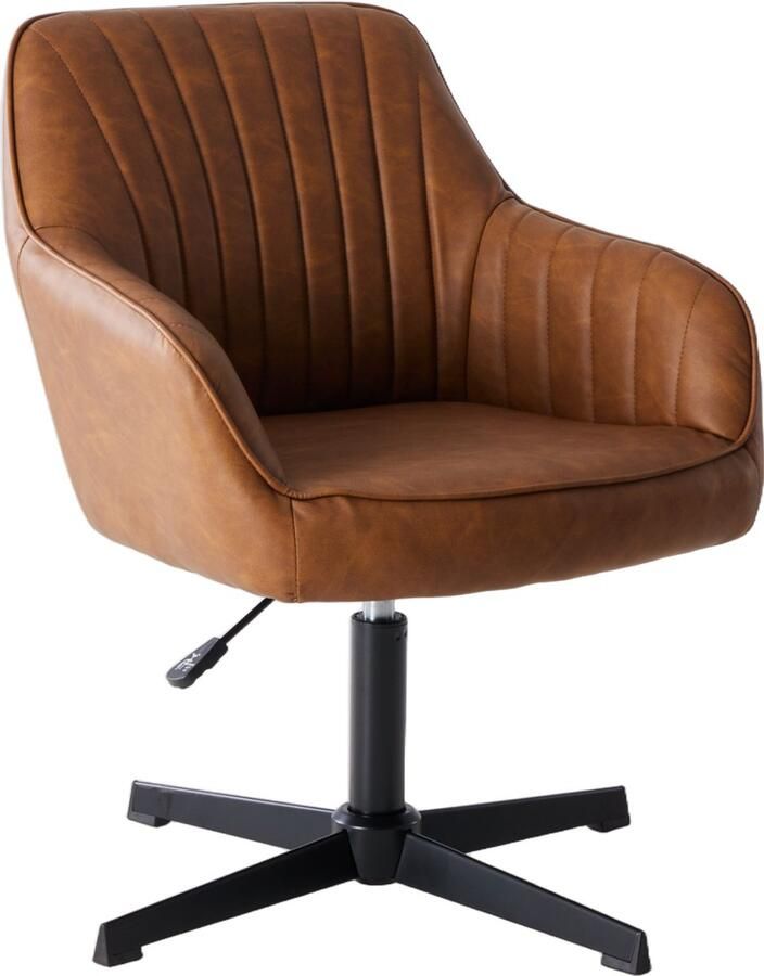 JOEAIS Ergonomische Bureaustoel draaistoel Kinderstoel in hoogte verstelbare make-upstoel werkkamer Bureaustoelen voor Volwassenen tot 135kg Office Chair voor thuis slaapkamer kantoor studeerkamer make-up stoel (bruin)