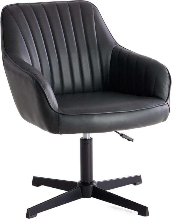 JOEAIS Ergonomische Bureaustoel draaistoel Kinderstoel in hoogte verstelbare make-upstoel werkkamer Bureaustoelen voor Volwassenen tot 135kg Office Chair voor thuis slaapkamer kantoor studeerkamer make-up stoel (zwart)