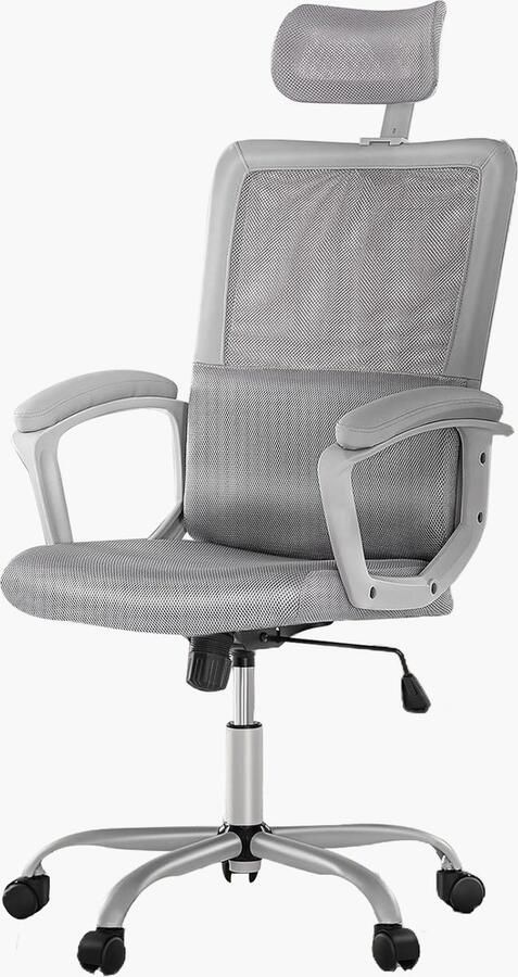 JOEAIS Ergonomische bureaustoel voor thuis mesh draaibare computerstoel verstelbare hoofdsteun zachte PU armleuning en lendensteun Zwart - Foto 2