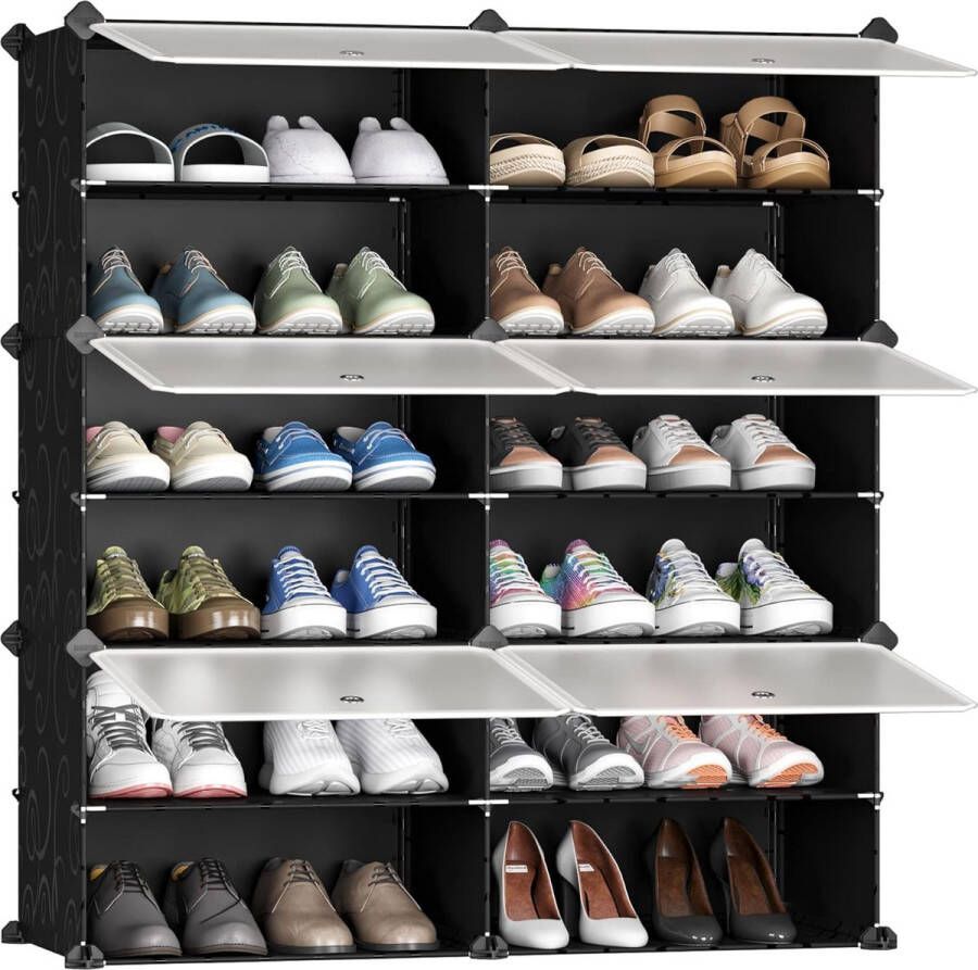 JOISCOPE SHOP YOLO-Schoenenkasten-schoenenopberger kunststof met deur-open Schoenenrek-Organize Schoenenkast- DIY kast met 8 vakken - Foto 3