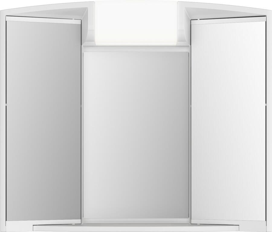 Jokey Badkamerkast – Medicijnkast – Spiegelkast – Wit kunststof 59x50x15cm Verlichting + Stopcontact