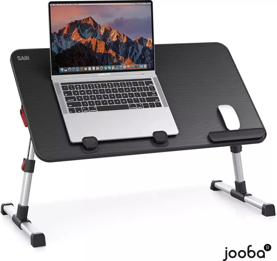Jooba Laptoptafel en Laptop standaard Bedtafel Laptop Verhoger Zwart Aluminium Opvouwbaar & Verstelbaar