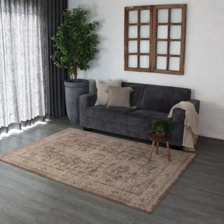 Joy de Vivre Vintage Vloerkleed Orbis taupe 80x150 cm