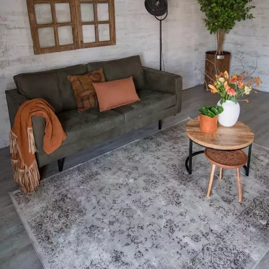 Joy de Vivre Vintage vloerkleed Feather grijs 133x195 cm