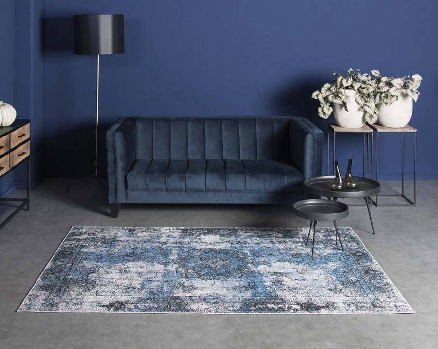 Joy de Vivre Vintage vloerkleed Nostalgia No.1 blauw 70x140 cm