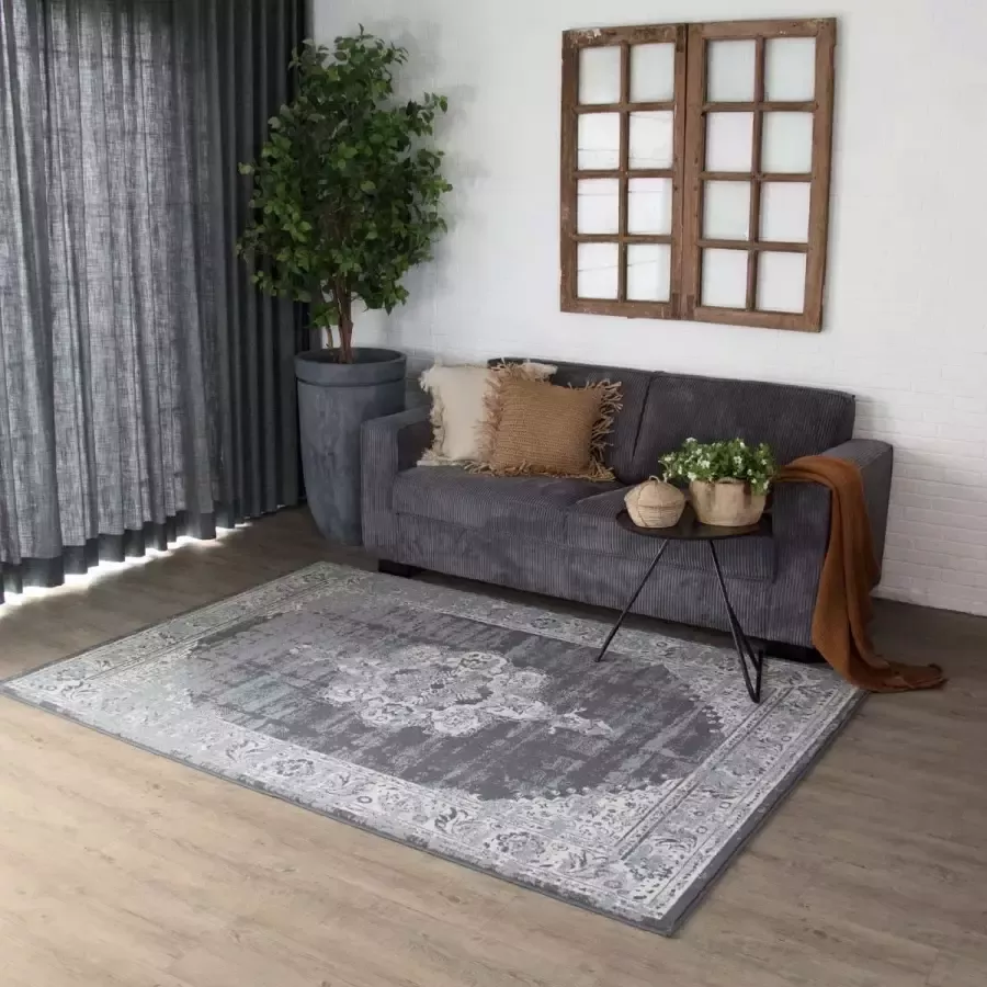 Joy de Vivre Vintage Vloerkleed Numisma grijs 200x290 cm