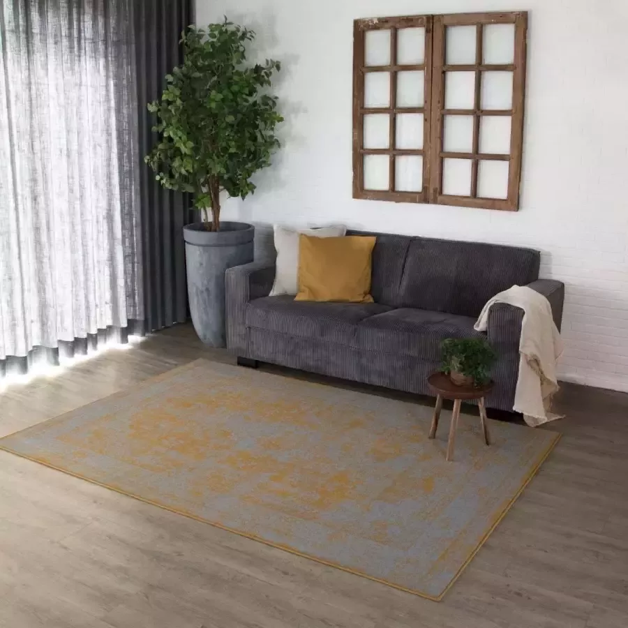 Joy de Vivre Vintage Vloerkleed Orbis goud grijs 80x150 cm