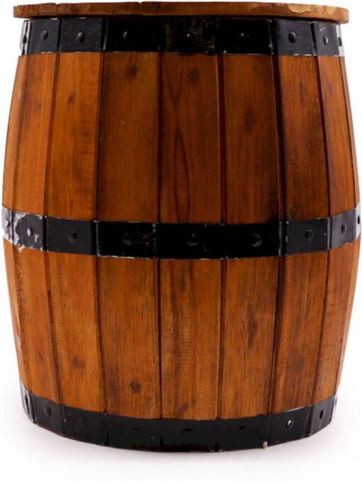 Joy of Balance Biervatkruk Naturel Albasia Hout Met Opbergruimte 38cmx32cm Biervat Kruk Beer Barrel Hand Gemaakt