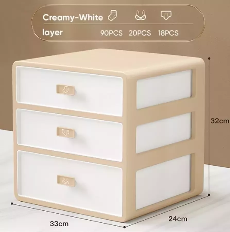 Joybos Kledingkast -Kleding organizer Kast organizer – Met lades – Beige – Ladesysteem – Opberger – Organizer – Lade blok