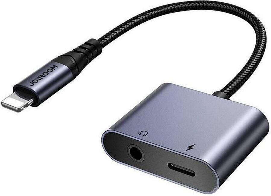 JOYROOM SY-L01 Lightning naar Lightning 3 5 mm mini-jack DAC-adapter 2in1 zwart