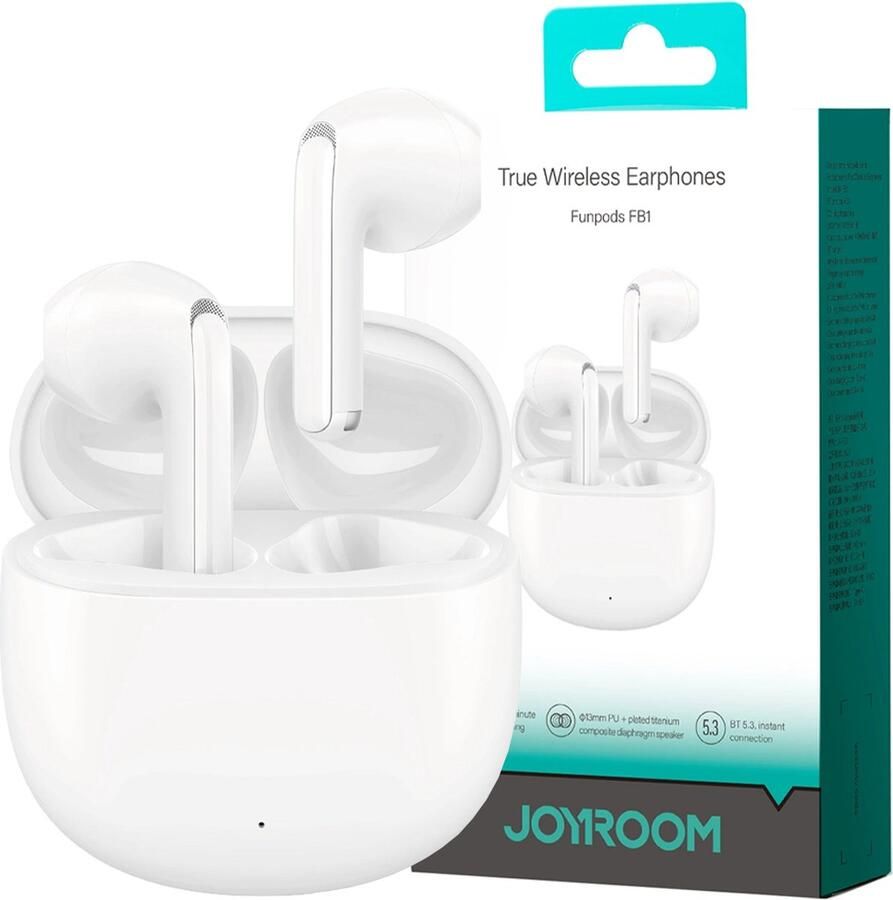 JOYROOM TWS Funpods Series JR-FB1 Bluetooth 5.3 draadloze hoofdtelefoon wit