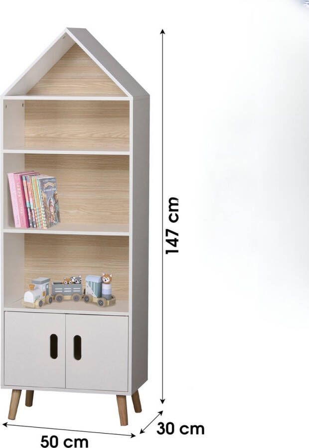 Judy Wild BIBLIOTHEQUE MAISON AVEC 5 ETAGERES ET 2 PORTES