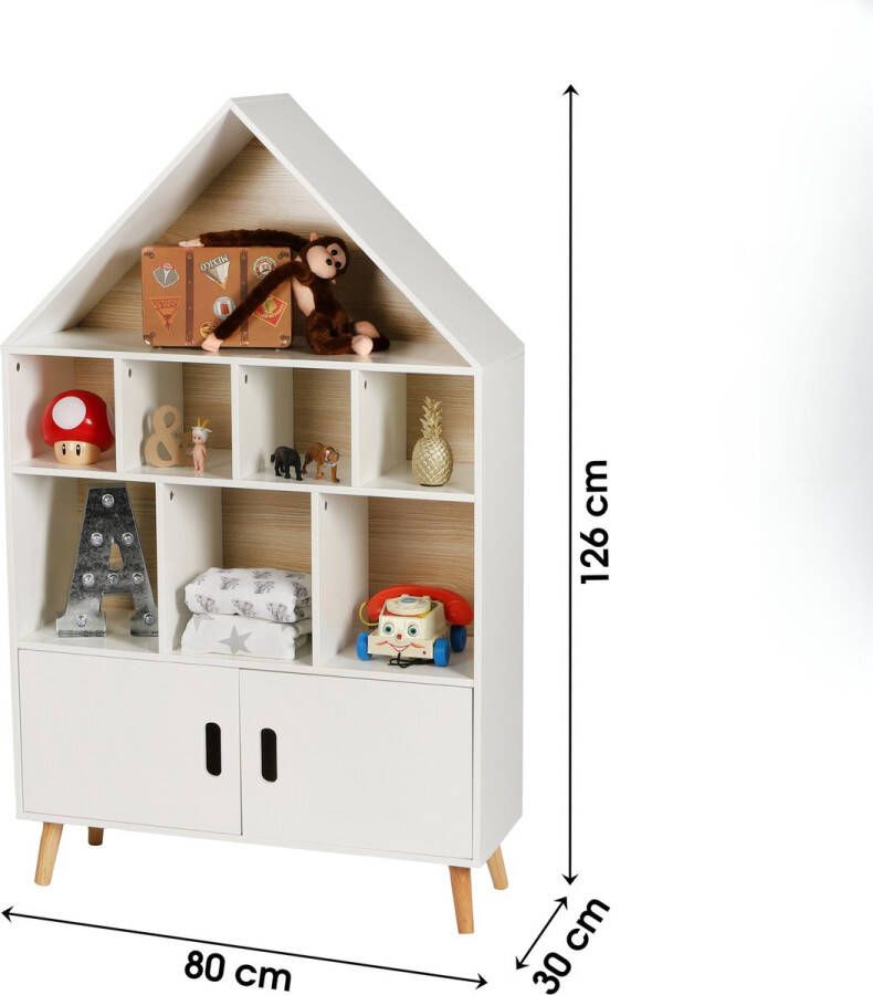 Judy Wild Kid's Spirit HOMEBIBLIOTHEEK 10 VAKKEN 2 DEUREN 80X30XH126CM