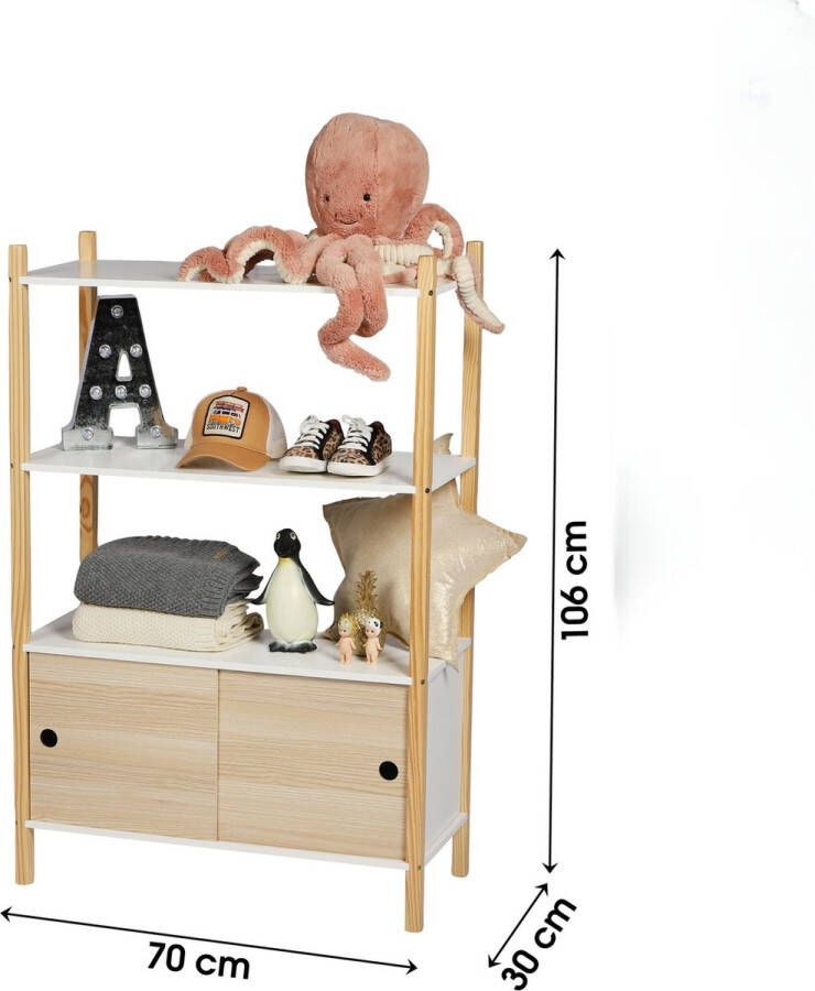 Judy Wild Kid's Spirit KAST MET 2 DEUREN EN 2 PLANKEN 70X30XH106CM