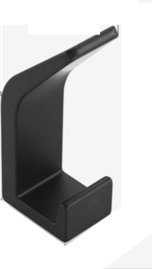 Jumada 's Set van 2 Zwarte Muurhaken zonder boren 3M Plakstrip Perfect voor Jashaak Handdoekhaakjes & Kapstokhaak