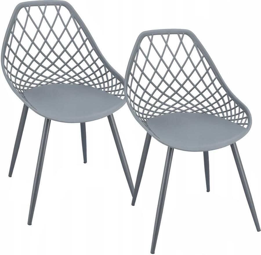 JUMI Sp. z o.o 2 x Stoel ARANDA grijs + gekleurde poten