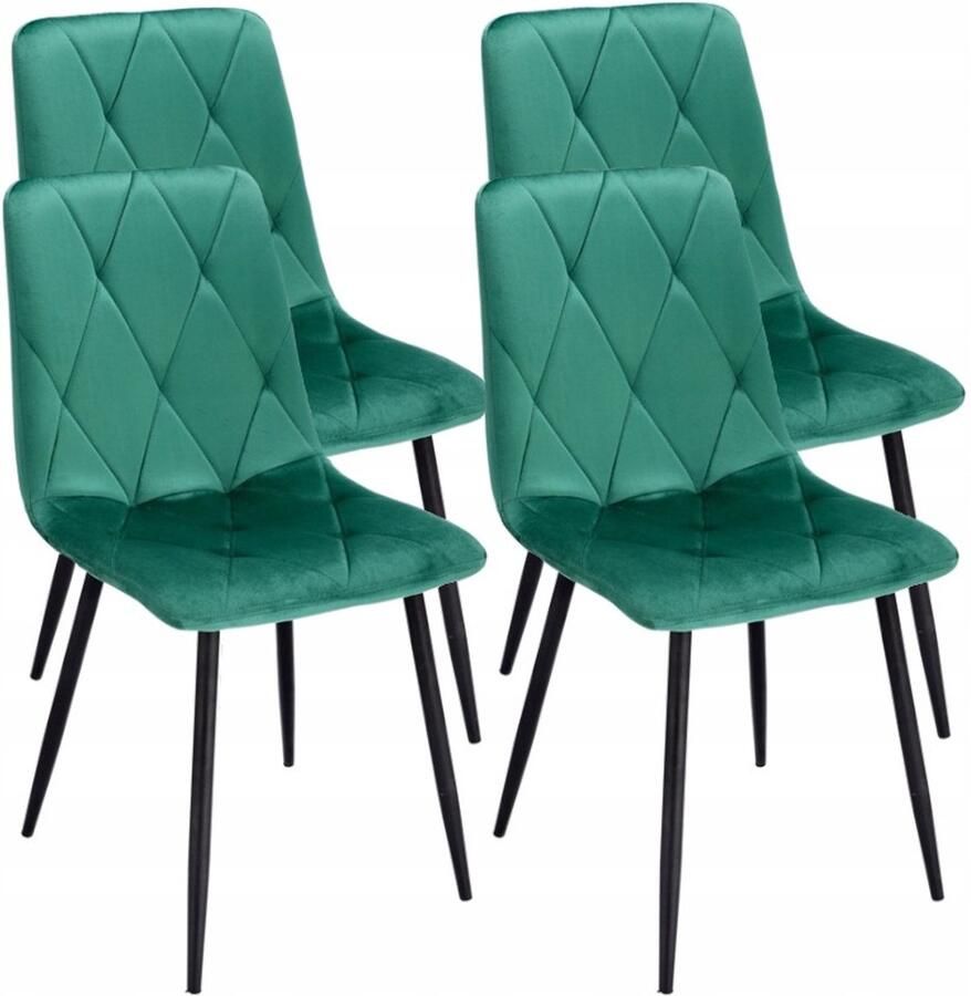 JUMI Sp. z o.o. 4 x GESTOFFEERDE STOEL gewatteerd FLUWEEL modern