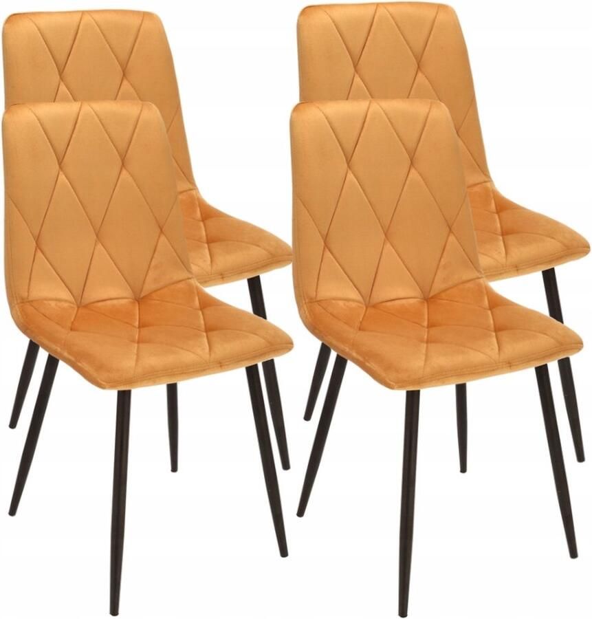 JUMI Sp. z o.o. 4 x GESTOFFEERDE STOEL gewatteerd FLUWEEL modern