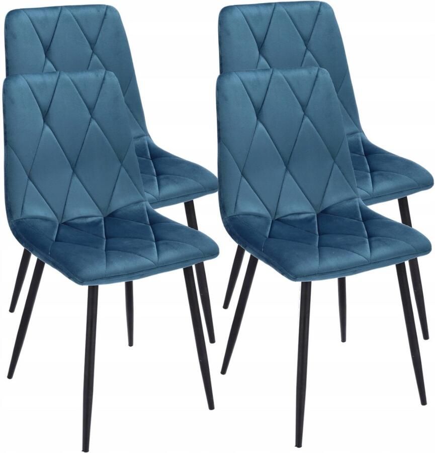 JUMI Sp. z o.o. 4 x GESTOFFEERDE STOEL gewatteerd FLUWEEL modern