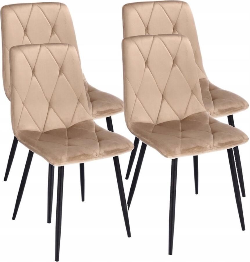 JUMI Sp. z o.o 4 x GESTOFFEERDE STOEL gewatteerd FLUWEEL modern