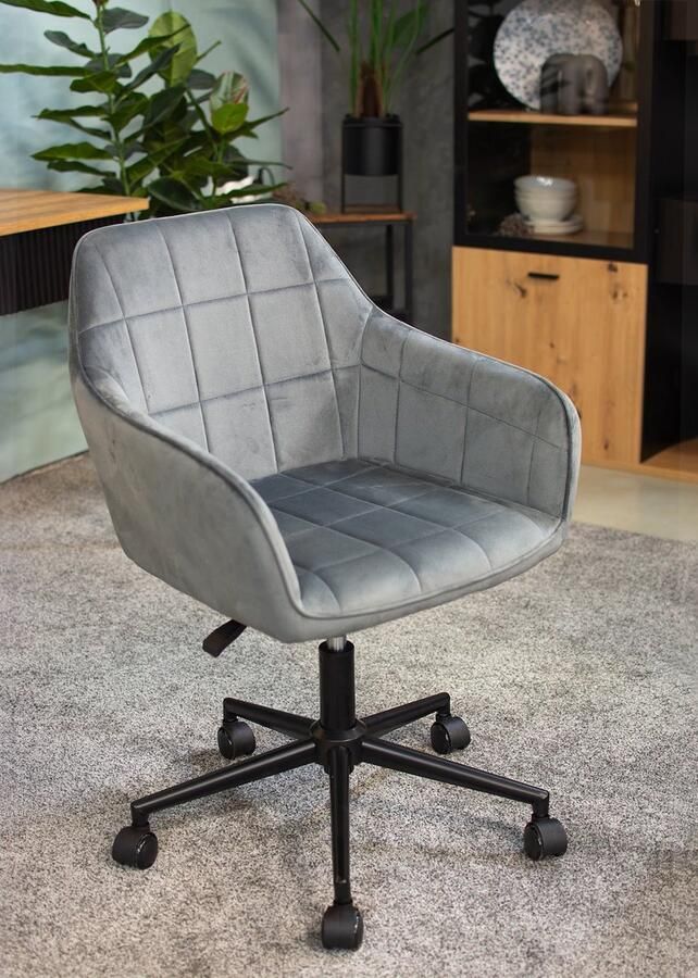 JUMI Sp. z o.o MILANO grijze fauteuil op zwarte voet