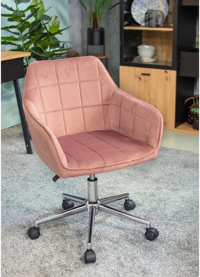 JUMI Sp. z o.o MILANO roze fauteuil op zilveren voet
