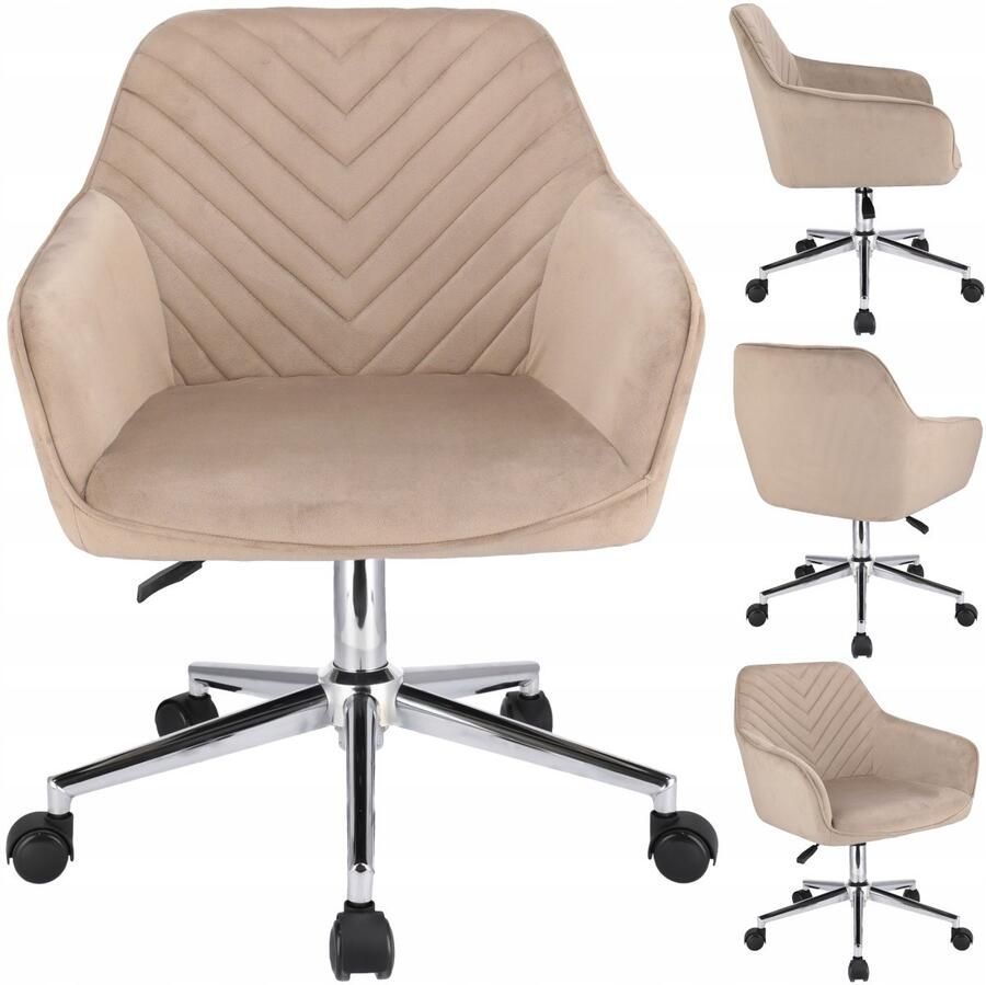 JUMI Sp. z o.o NAPOLI beige fauteuil op zilveren voet