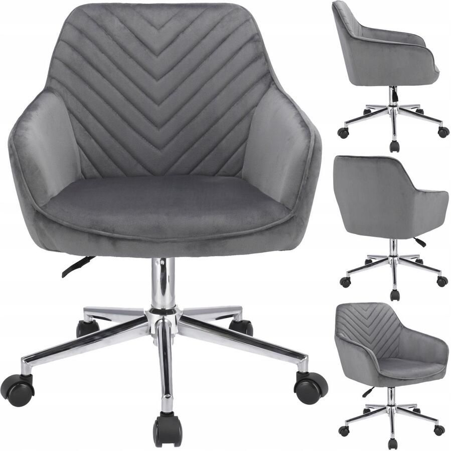 JUMI Sp. z o.o. NAPOLI grijze fauteuil op zilveren voet