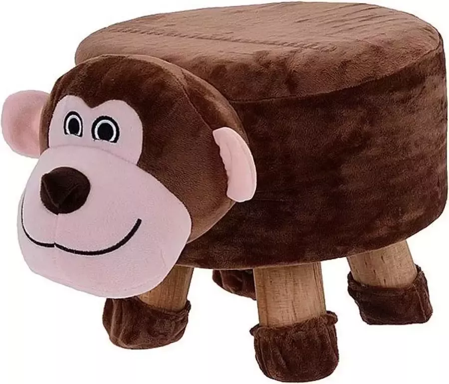 Jungle Kinderpoef voetenbank voor Kinderen Aap (hoogte 25 cm)