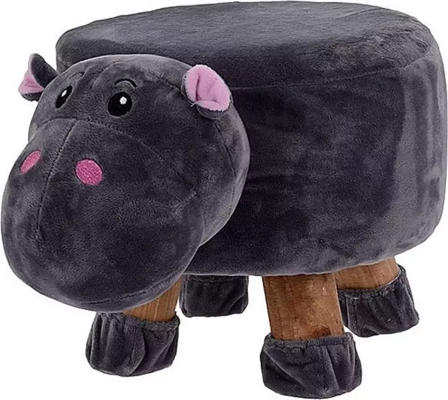 Jungle Kinderpoef Voetenbank voor Kinderen Nijlpaard (hoogte 25 cm)