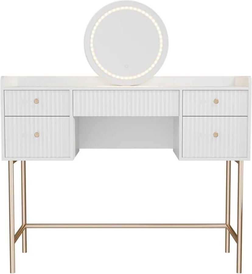 Juskys Kaptafel Samira Incl. Spiegel en LED Wit