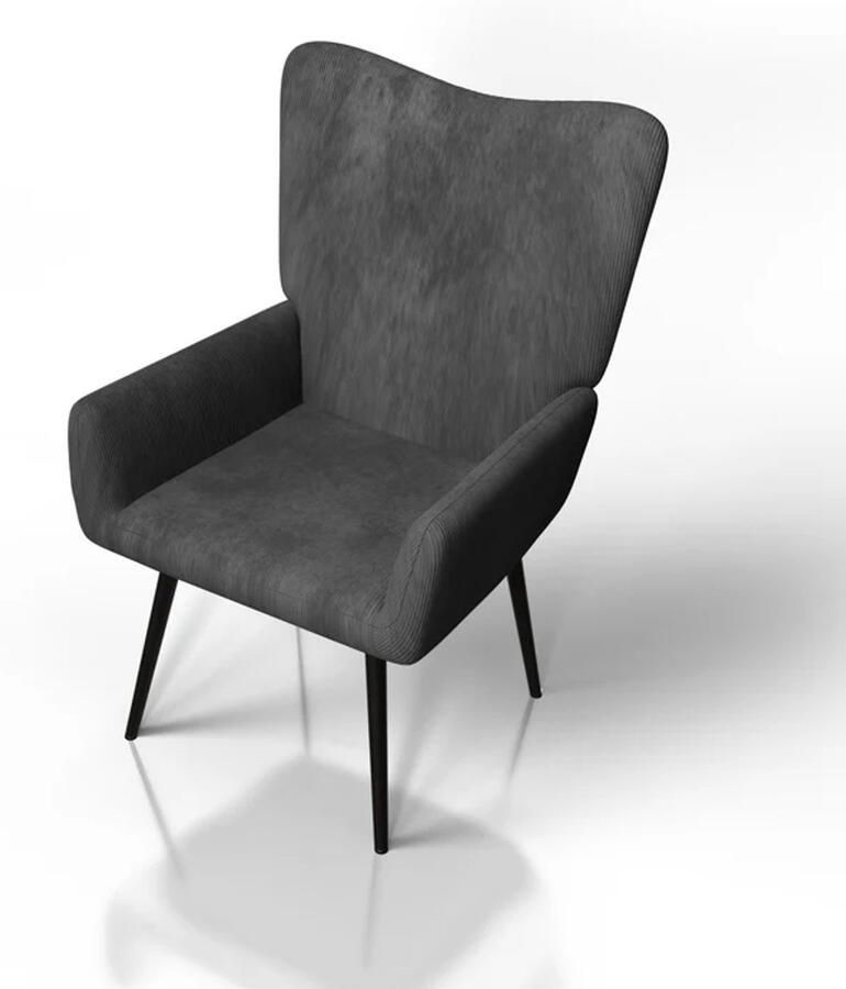 Juskys Oorfauteuil Relaxfauteuil Odense Grijs Corduroy Stof